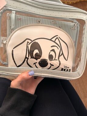 NWT Disney 101 Dalmatians Pale Blue Clear Travel Pouch Set (set of 3 bags!)